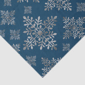 Faux Grey Folie Snowflakes op blauw (geen echte Fo Tissuepapier (Detail)