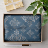 Faux Grey Folie Snowflakes op blauw (geen echte Fo Tissuepapier (Geschenk)