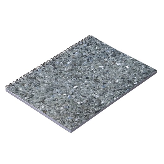 Faux Grey Sparkle Glass Notitieboek (Linkerzijde)
