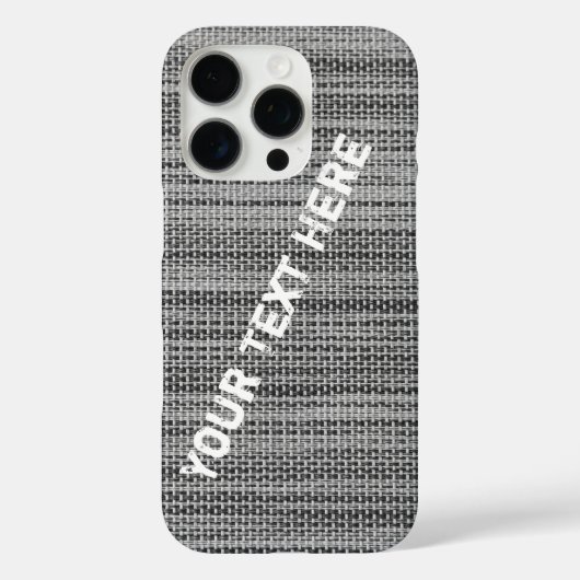 Faux Grey Stof Aangepaste Tekst Naam iPhone Case (Achterkant)