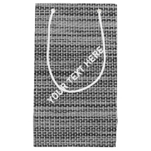 Faux Grey Stof Gift Bag met Aangepaste Tekst Naam Klein Cadeauzakje