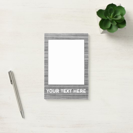 Faux Grey Stof Ingelijst Post it Notes Aangepaste  (Kantoor)