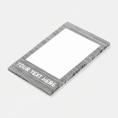 Faux Grey Stof Ingelijst Post it Notes Aangepaste  (Schuin)
