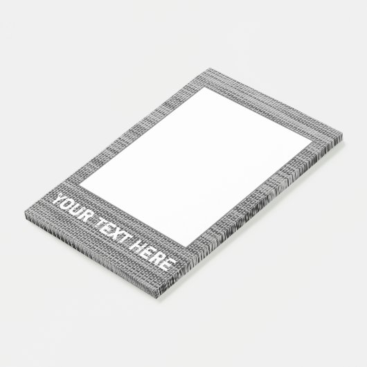 Faux Grey Stof Ingelijst Post it Notes Aangepaste (Schuin)