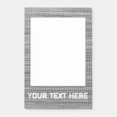 Faux Grey Stof Ingelijst Post it Notes Aangepaste  (Voorkant)