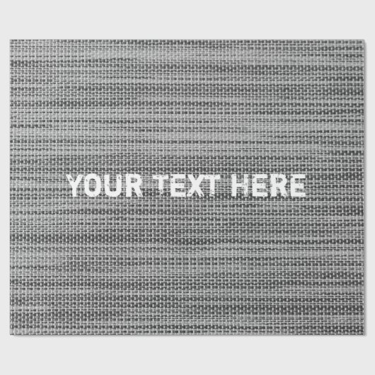 Faux Grey stof inpakpapier met aangepaste tekst (Vlak)