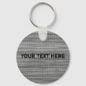 Faux Grey Stof Sleutelhanger Jouw tekst (Voorkant)