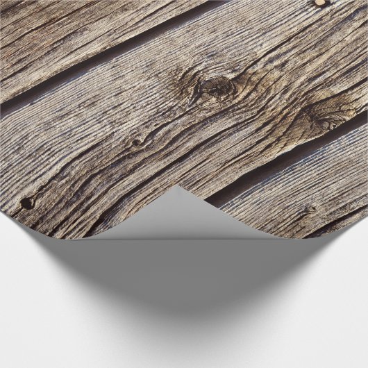 Faux Grey Weather-board Barn Siding Cadeaupapier (Hoek)
