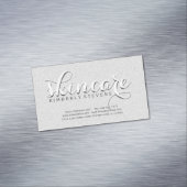 Faux grijs en wit glitter magnetisch visitekaartje (Voorbeeld)