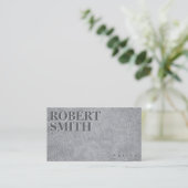 Faux Grijs Leer met Embossed Text Visitekaartje (Staand voorkant)