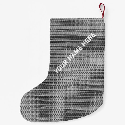 Faux Grijze Stof Kerstmis Stocking Aangepaste Naam Kleine Kerstsok (Achterkant)