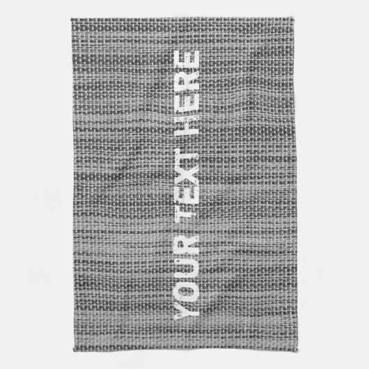 Faux grijze stof keukenhanddoek met aangepaste tek (Verticaal)