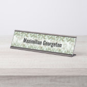 Faux Groen Goud Marmer Bureau Naambordje (Voorkant)