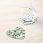 Faux Groen Goud Marmer - Elegante Bruiloft Kartonnen Onderzetters (Insitu)