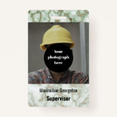 Faux Groen Goud Marmer ID Badge (Voorkant)