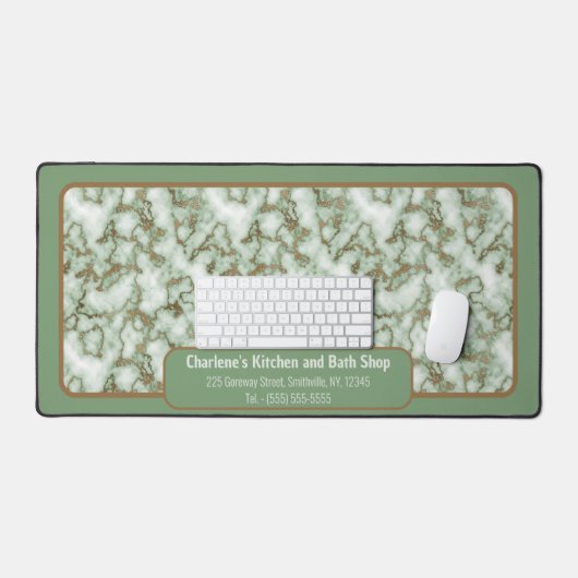 Faux Groen Goud Marmer - Kantoor Bureaumat (Keyboard & Muis)