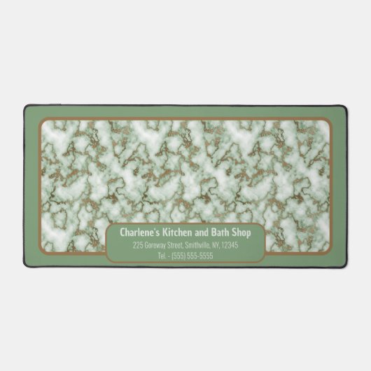 Faux Groen Goud Marmer - Kantoor Bureaumat (Voorkant)