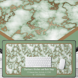 Faux Groen Goud Marmer - Kantoor Bureaumat