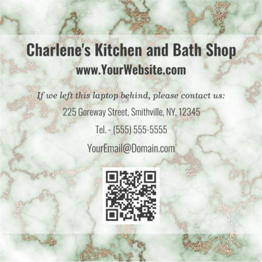 Faux Groen Goud Marmer Sticker (Voorkant)