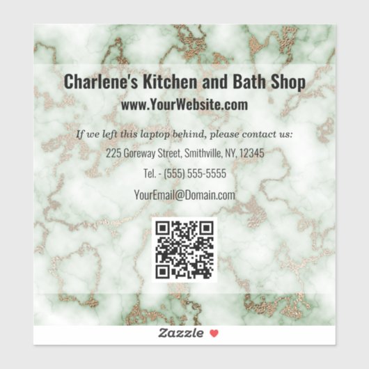 Faux Groen Goud Marmer Sticker (Vel)