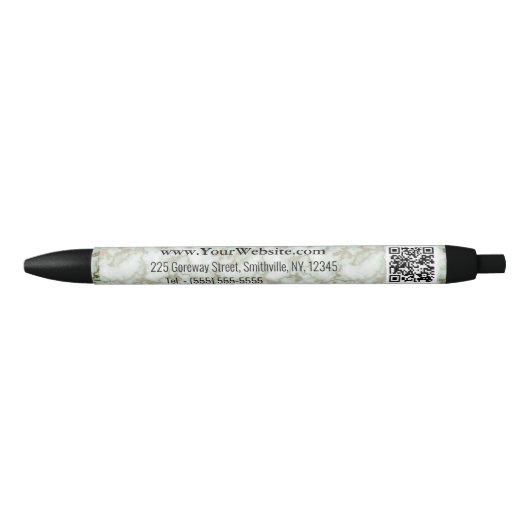 Faux Groen Goud Marmer Zwarte Inkt Pen (Voorkant)
