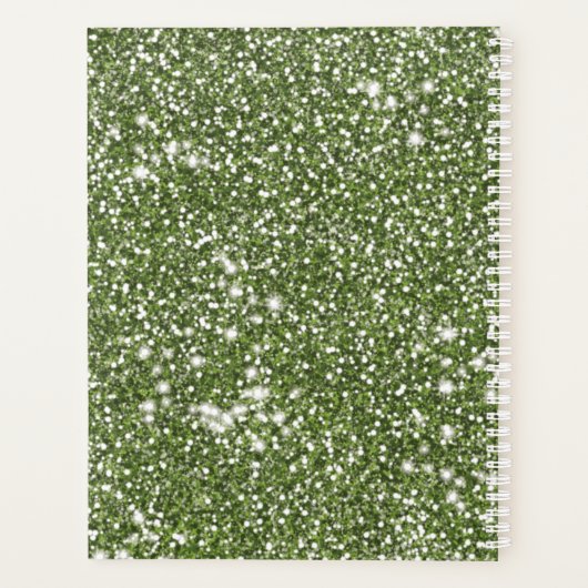 Faux groene glitter-textuur: kijk met aangepaste t planner (Achterkant)