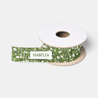 Faux groene glitter-textuur: kijk met aangepaste t satijnen lint