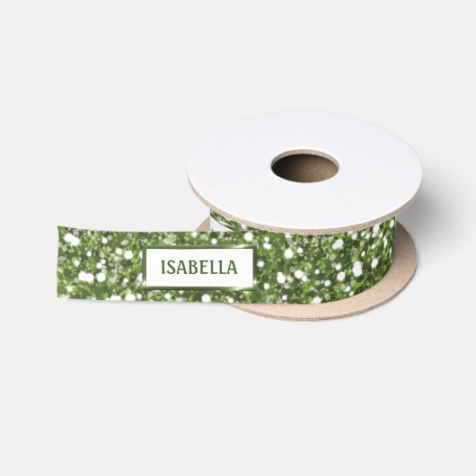 Faux groene glitter-textuur: kijk met aangepaste t satijnen lint (Spoel)