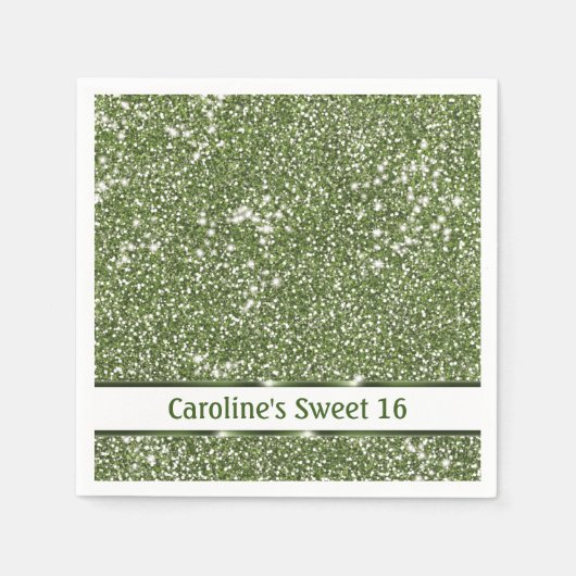 Faux groene glitter-textuur: kijk met aangepaste t servet (Voorkant)