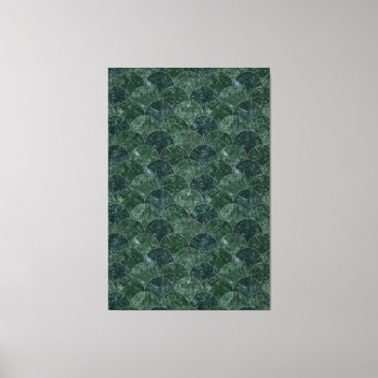 Faux Groene Steen Zeemeermin Schalen Canvas Afdruk (Voorkant)
