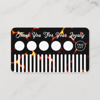 Faux hair comb looking hair salon loyalty card visitekaartje