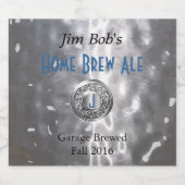 Faux Hammered Metal Beer Label Bier Etiket (Enkel label)
