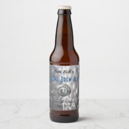 Faux Hammered Metal Beer Label Bier Etiket