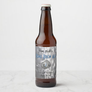Faux Hammered Metal Beer Label Bier Etiket