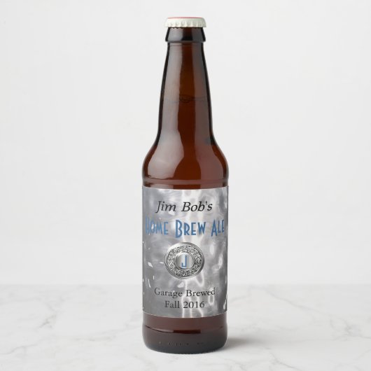 Faux Hammered Metal Beer Label Bier Etiket (Voorkant)