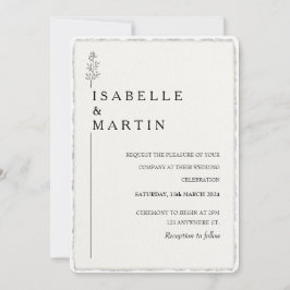 Faux Hand-gescheurd Script Foto Deckled Edge Bruil Kaart