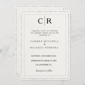 Faux Hand-gescheurd Script Modern Deckle Edge Uitn Kaart (Voorkant / Achterkant)