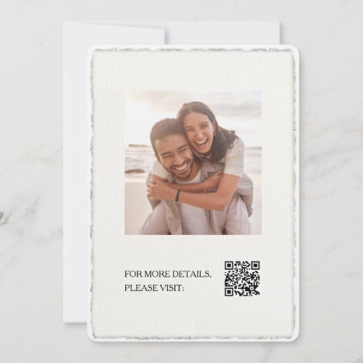 Faux Hand-gescheurd Script Modern Deckle Edge Uitn Kaart (Achterkant)