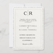 Faux Hand-gescheurd Script Modern Deckle Edge Uitn Kaart (Voorkant)