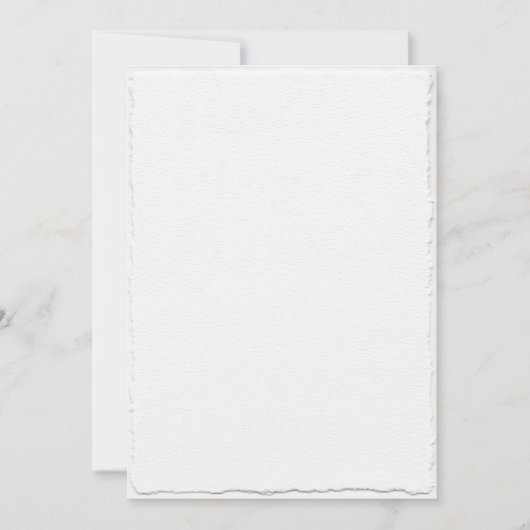 Faux Hand Torn Deckle Edge Print Wedding Kaart (Voorkant)