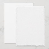 Faux Hand Torn Deckle Edge Print Wedding Kaart (Voorkant / Achterkant)