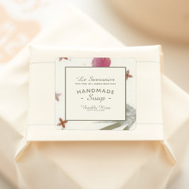 Faux Handmade Floral Paper Natural Soap Vierkante Sticker
