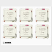 Faux Handmade Floral Paper Natural Soap Vierkante Sticker (Vel)