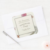 Faux Handmade Floral Paper Natural Soap Vierkante Sticker (Envelop)