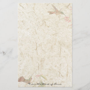 Faux Handmade Paper Hummingbird Birds Wildlife Briefpapier