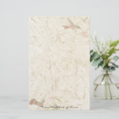 Faux Handmade Paper Hummingbird Birds Wildlife Briefpapier (Staand voorkant)