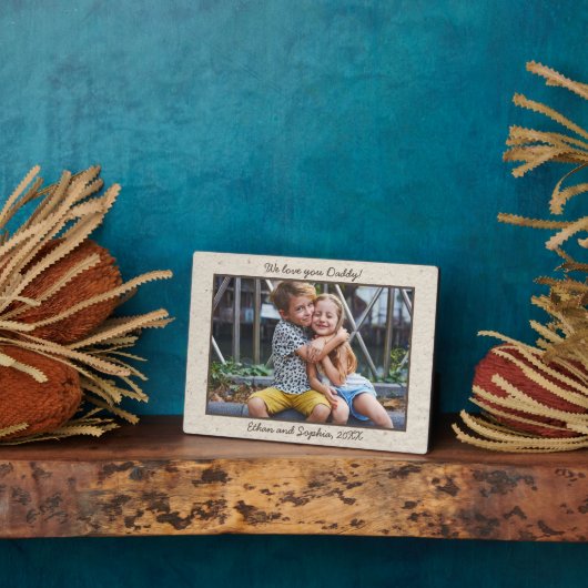 Faux Handmade Paper Personal Name Photo Plaque Fotoplaat (Zijkant)