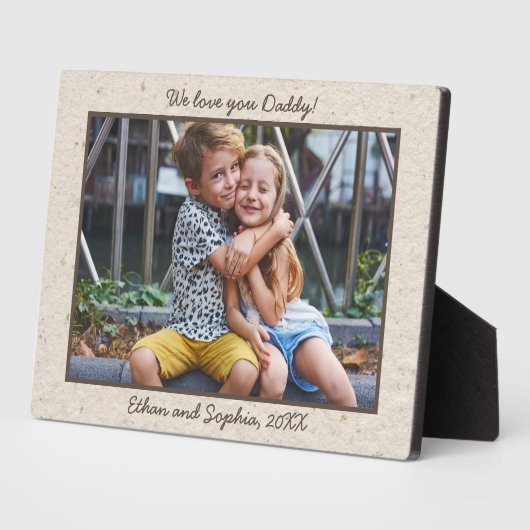 Faux Handmade Paper Personal Name Photo Plaque Fotoplaat (Zijkant)