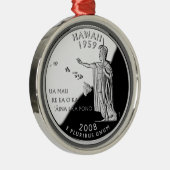 Faux Hawaii State Quarter Metalen Ornament (Rechts)