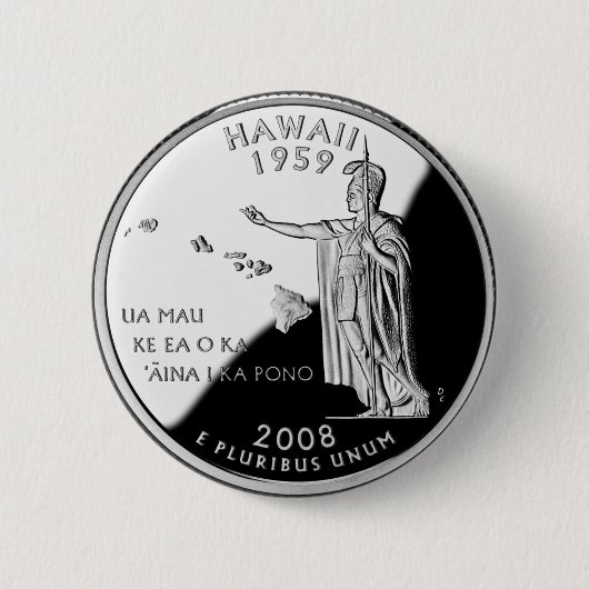 Faux Hawaii State Quarter Ronde Button 5,7 Cm (Voorkant)